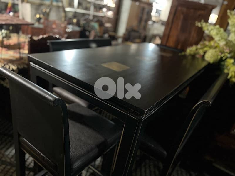 bar dining table with 2 chairs and 2 bench solid wood 8