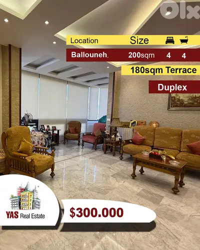 Ballouneh 200m2 | 180m2 Terrace | Duplex | Panoramic View | TO |