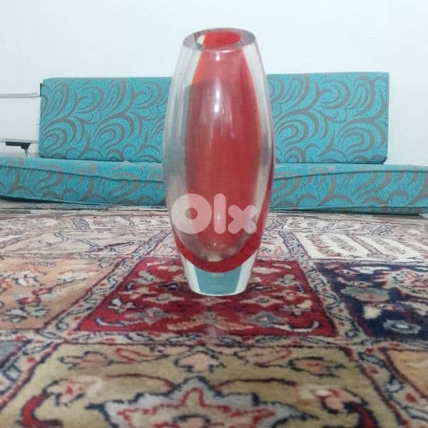 Ruby Red Cylindrical Vase 0
