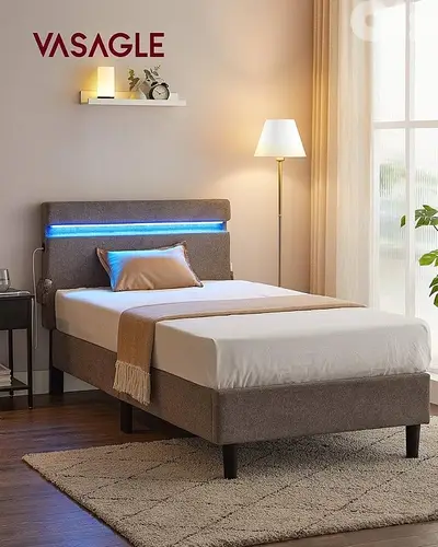VASAGLE Metal Single Bed, 90 x 190 cm