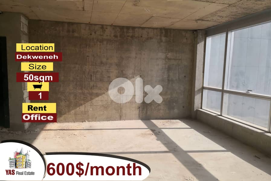 Dekweneh 50m2 | Office | Rent | Core & Shell | Prime Location | AA 0