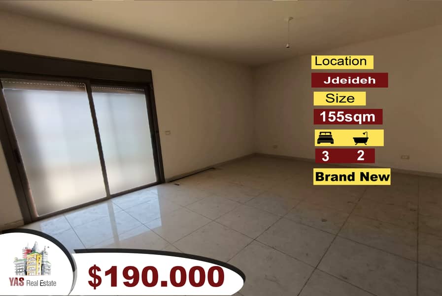 Jdeideh 155m2 | Brand New | Flat | Well Lighted | AA 0