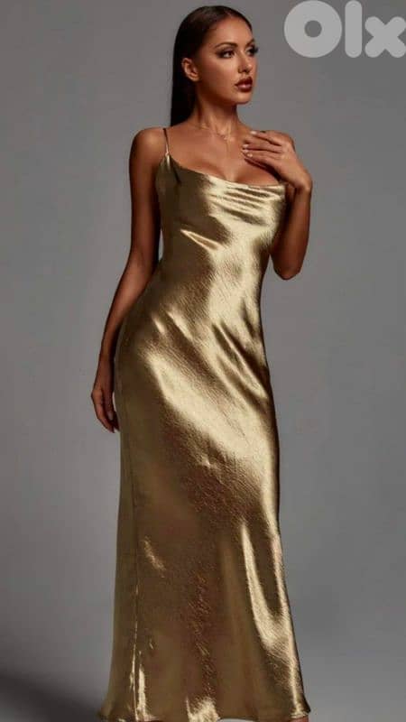 Gold maxi dress 0