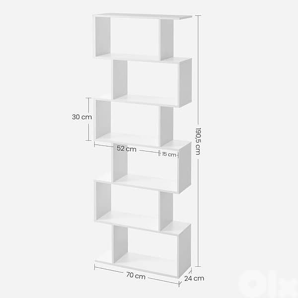 VASAGLE Bookcase, 6 Tier Bookshelf 3