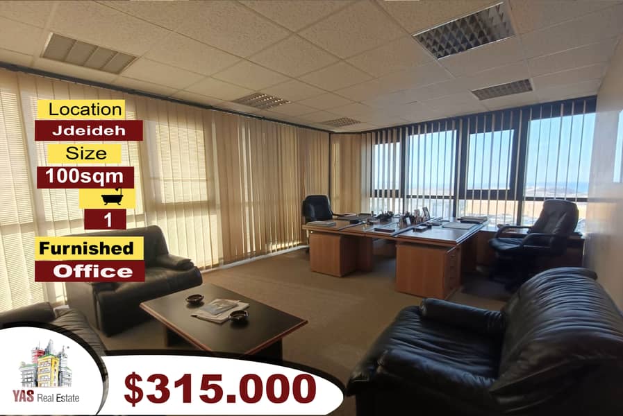 Jdeideh 100m2 | Furnished Office | High Floor | Prime Location | AA 0
