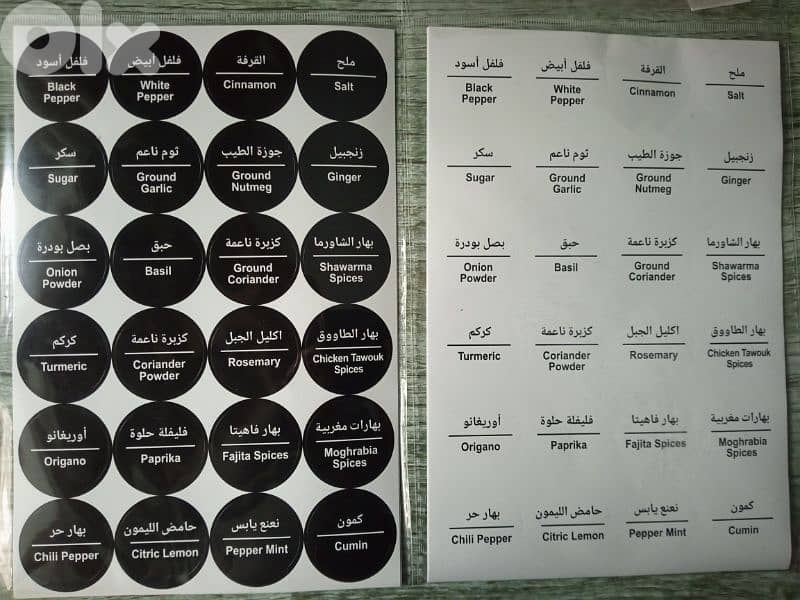 spices names stickers set 2