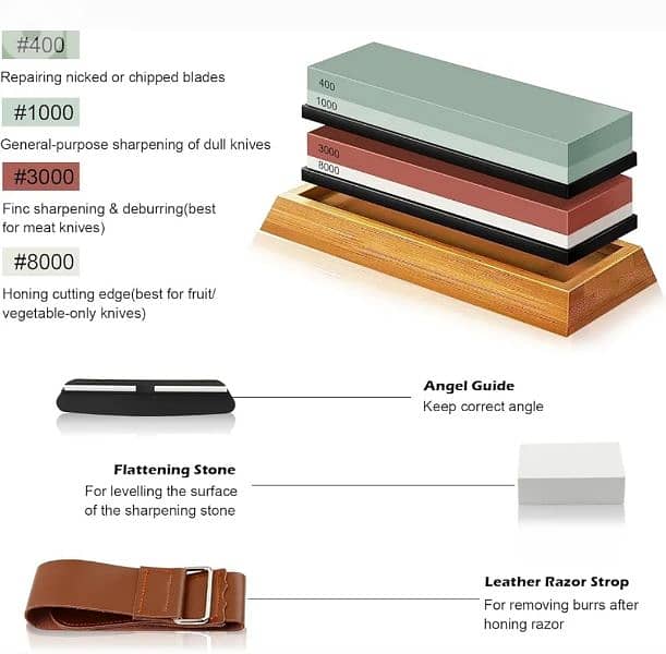 Professional Damascus chef knife sharpener sharpening stones 9