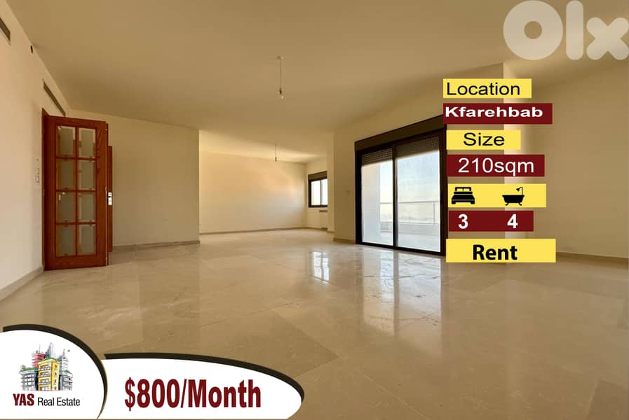 Kfarhbab 210m2 | Prime Location | Rent | Sea View | RA/IV| 0