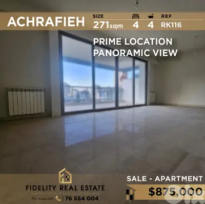 Apartment for sale in Achrafieh RK116 شقة للبيع في الاشرفية