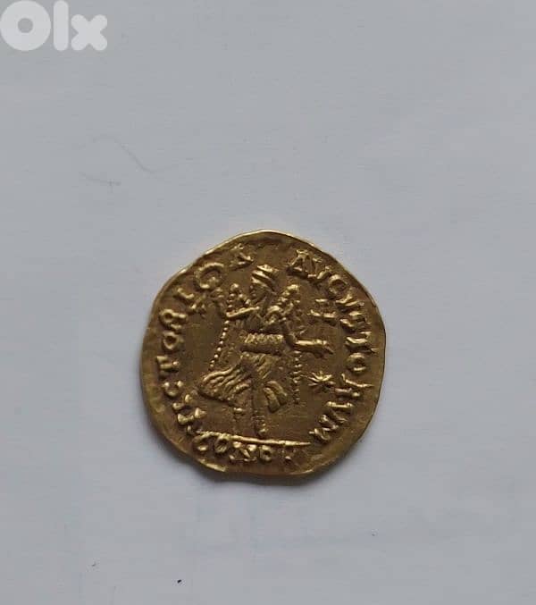 Roman Gold coin Tremissis for Emperor Theodosius II year 416 AD 1