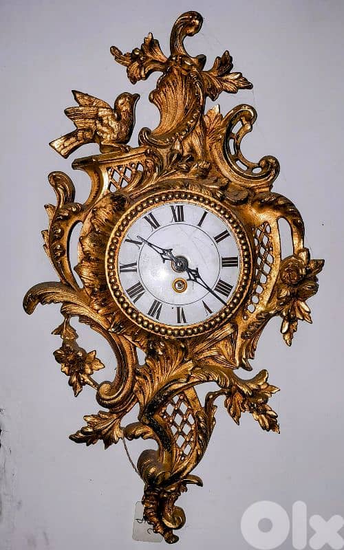 àntique italian bronze wall watch 0