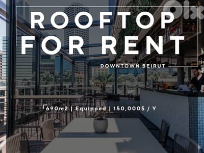 JH25-3897 Rooftop 700m2 for rent in Downtown Beirut, $ 12,500 cash