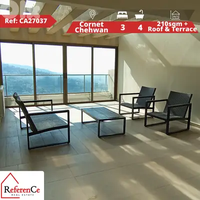 Catchy apartment with Roof in Cornet Chehwan شقة جذابة مع سطح في قرنة