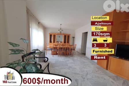 Ajaltoun 170m2 | Rent | Furnished | Calm Area | Dead End Street | KH