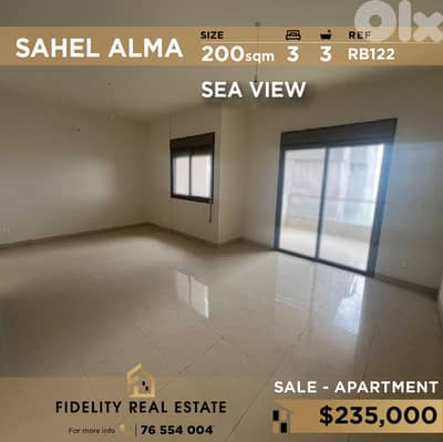 Apartment for sale in Sahel Alma RB122 شقة للبيع بساحل علما