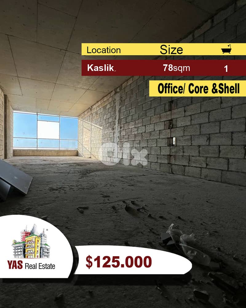 Kaslik 78m2 | Core & Shell Office | Prime Location | High End | EH 0