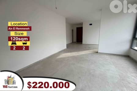 Ain El Remmeneh 120m2 | Brand New | High End | Well Lighted | CL/AC