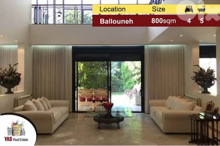Ballouneh 800m2 villa + 300m2 garden - sea view - apartment for sale