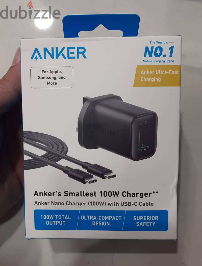 Anker Nano Charger 100w With Usb-c Cable 0