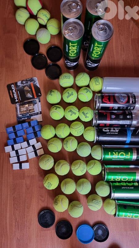 bargain price tennis balls + grips new and used 9