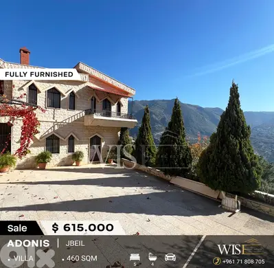 460 SQM fully furnished Villa for SALE in Adonis - jbeil!