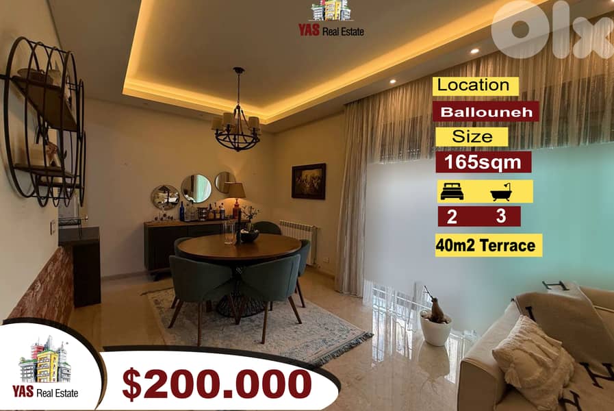 Ballouneh 165m2 | Prime Location | High End | Private Entrance | AC 0
