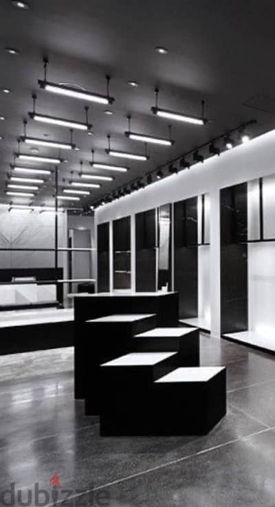 High ceiling showroom or bistrot down town high brand