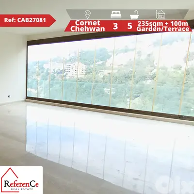 Apartment with terrace in cornet chehwan شقة مع تراس في قرنة شهوان