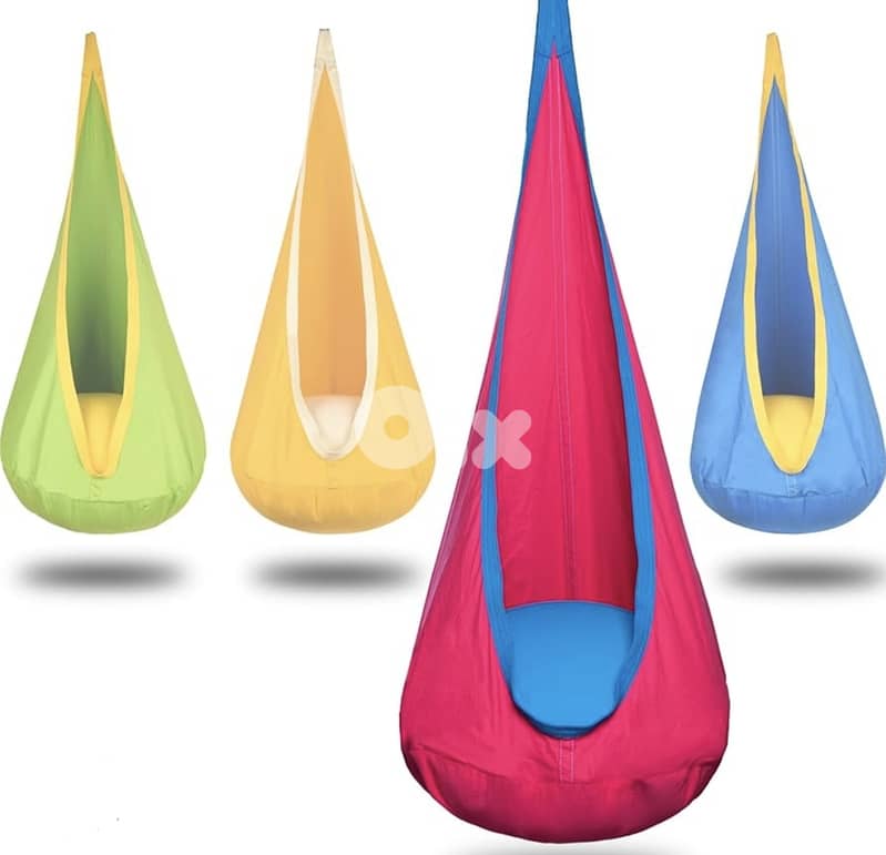 2 Hanging chairs/swing beige color and blue/green color 1