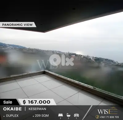 209 SQM Duplex for SALE in Okaibe - Keserwan!