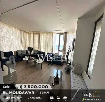 500 SQM Unfurnished Apartment for SALE in El Moudawar!