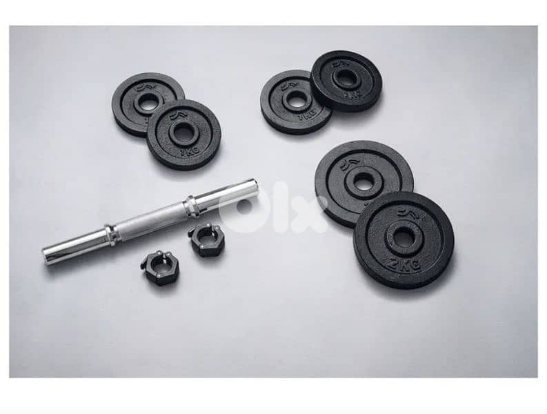 CRIVIT Dumbbell 9 Set, Steel Handle, 10kg 1