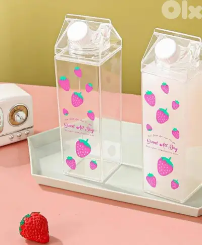 transparent Plexi milk bottle