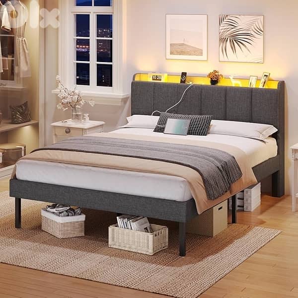 grey bed with storage 0
