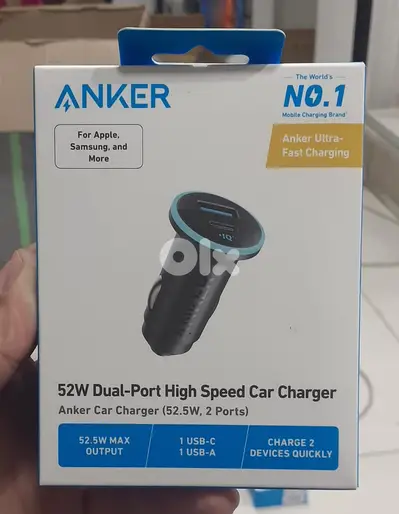 Anker Car Charger (52.5w , 2 ports) 18$