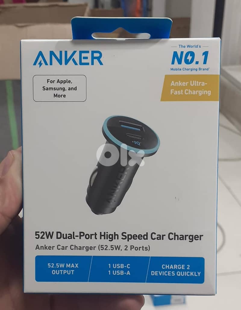 Anker Car Charger (52.5w , 2 ports) 18$ 0