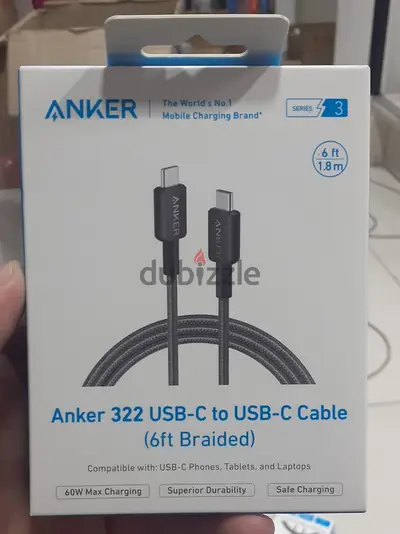 Anker 322 Usb-c To Usb-c Cable 1.8m (6ft Braided) black Amazing & good