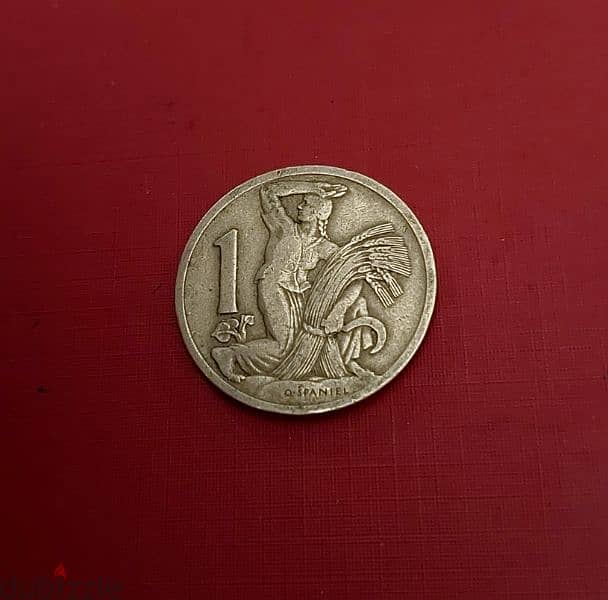 Czechoslovakia 1 Koruna 1922 first Republic 1