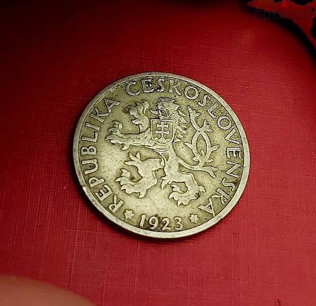 czechoslovakia 1 Koruna 1933 first Republic KM# 4 1