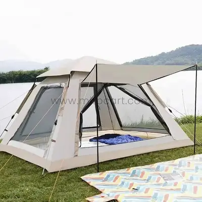 Automatic Camping Tent – 3-4 Person Pop-Up w/ Rainfly & Canopy