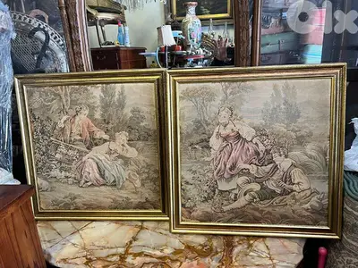 French tableau goblein لوحة تابلو عوبلان فرنسي عدد ٢  سعر لقطة