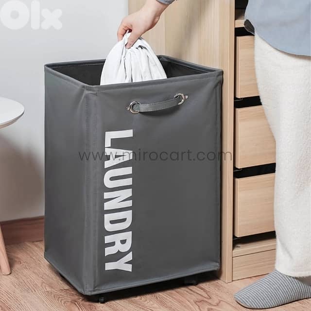 Rolling Laundry Basket – 70L w/ Smooth Wheels & Mesh Bag 1