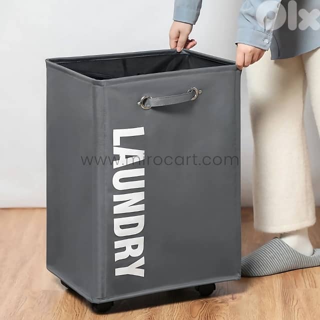 Rolling Laundry Basket – 70L w/ Smooth Wheels & Mesh Bag 5