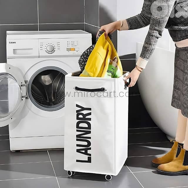 Rolling Laundry Basket – 70L w/ Smooth Wheels & Mesh Bag 10
