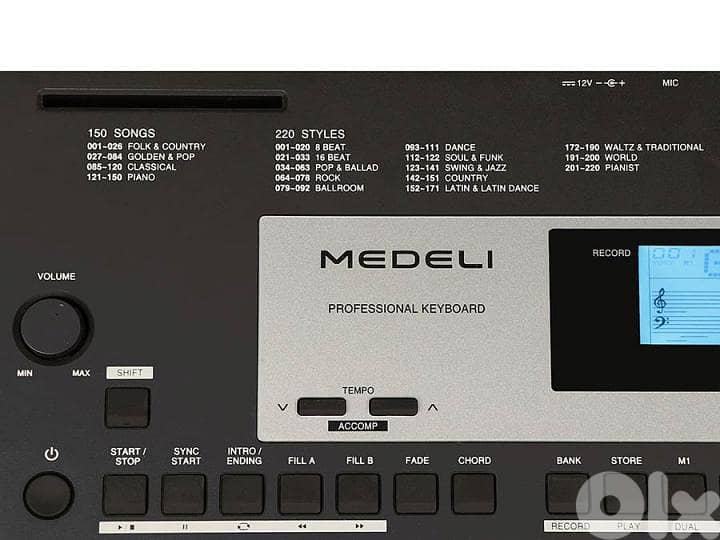 Medeli M331 keyboard, 61 touch sensitive keys, 2 x 3 watt 6