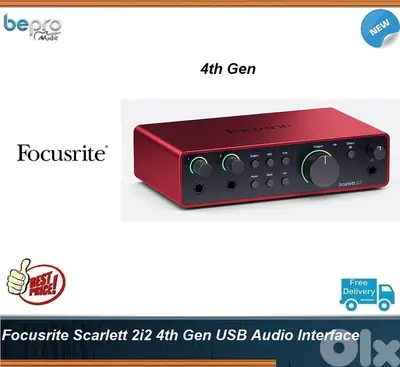 Focusrite Scarlett 2i2 G4 Audio Interface,4th Gen USB Audio Interface