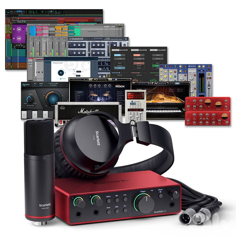 Focusrite Scarlett 2i2 Studio G4 Recording Pack,4th Gen Bundle 4
