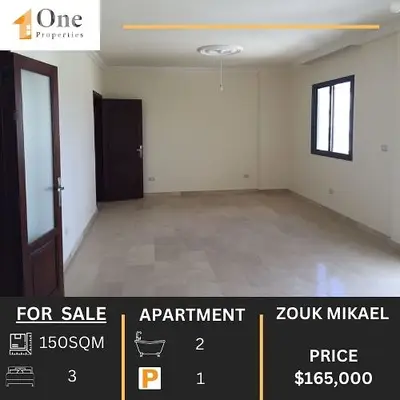MOUNTAIN VIEW APARTMENT FOR SALE IN ZOUK MIKAEL
