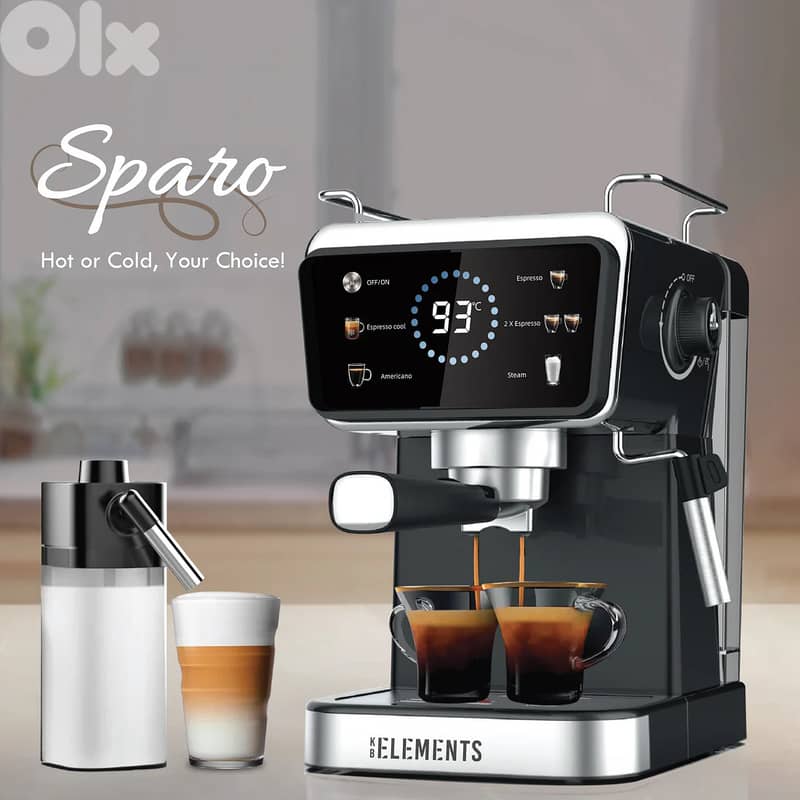 German Espresso KB Elements Sparo Coffee Machine | ELK203CB/CW 0