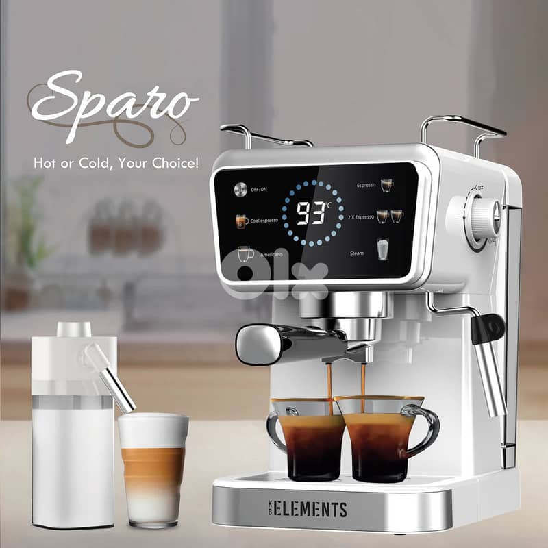 German Espresso KB Elements Sparo Coffee Machine | ELK203CB/CW 1